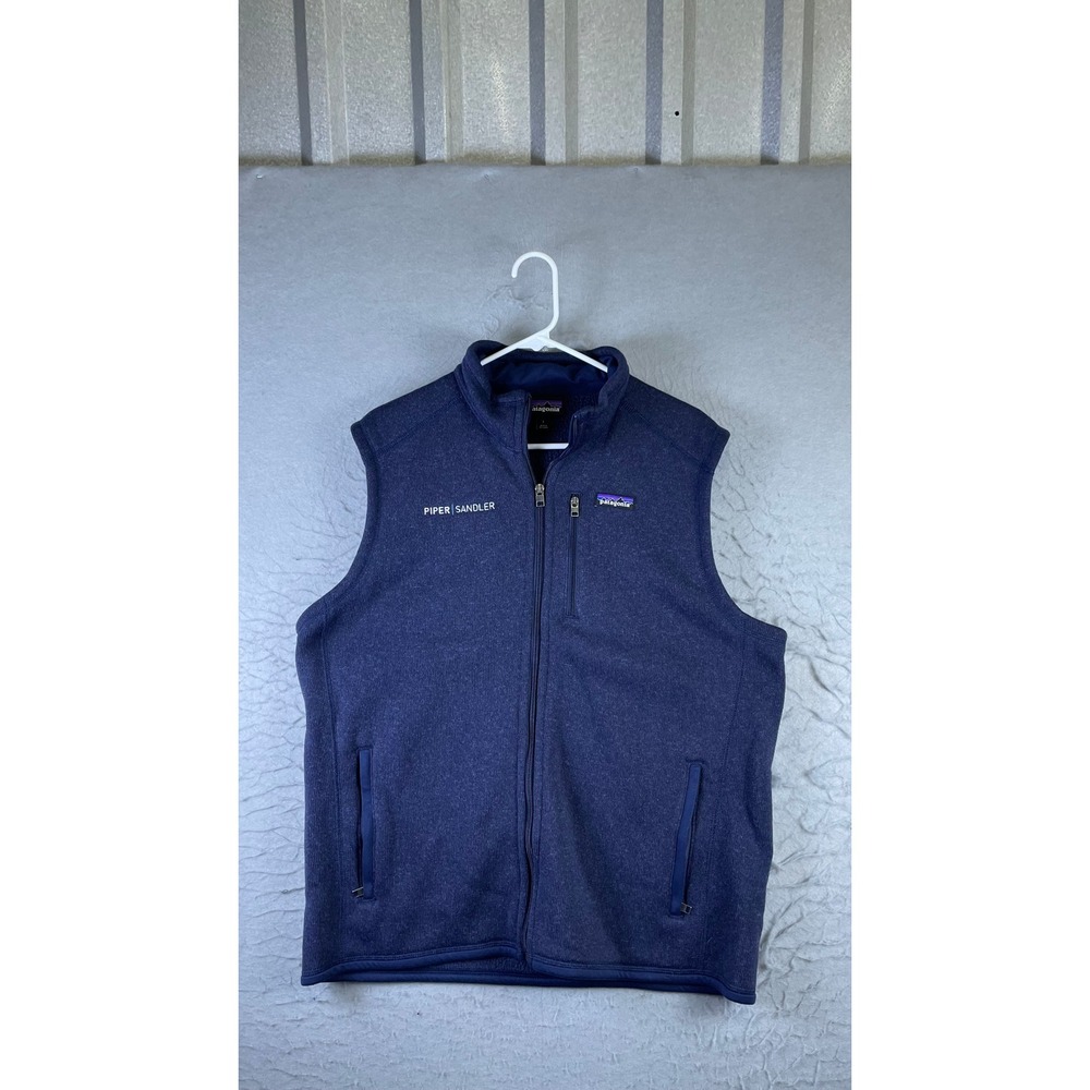 Patagonia Better Sweater Vest Mens L Blue Excellent Piper Sandler Fleece Zip